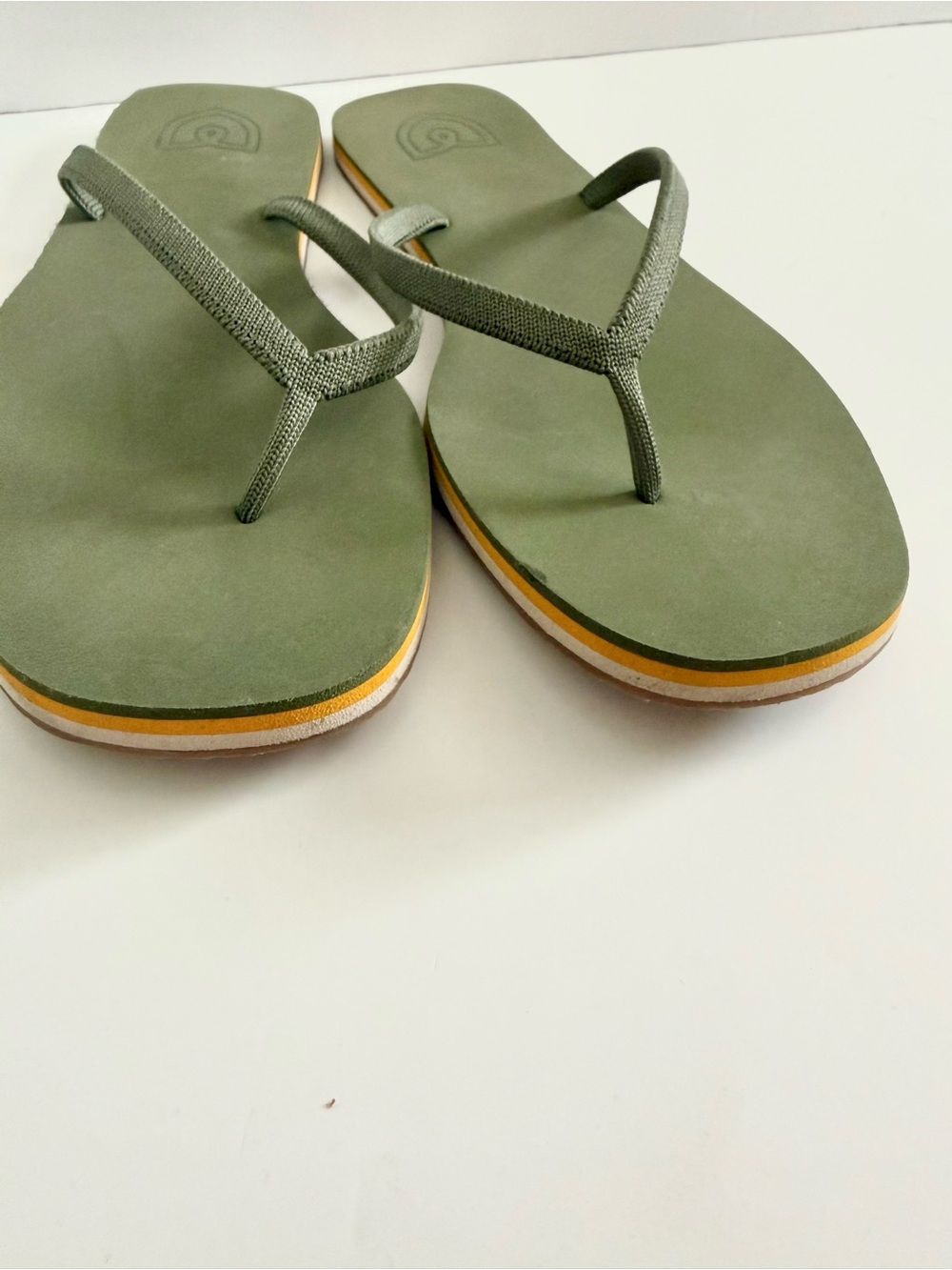 Rothy’s The Flip Flop Sandals Grasshopper Green Size 9 - Picture 2 of 8
